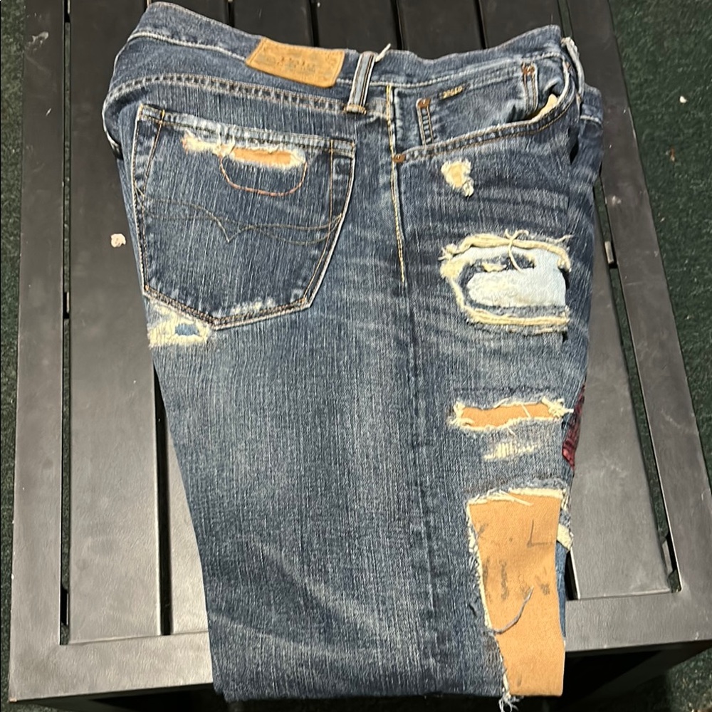 Polo by Ralph Lauren Blue Slim Distressed Jeans